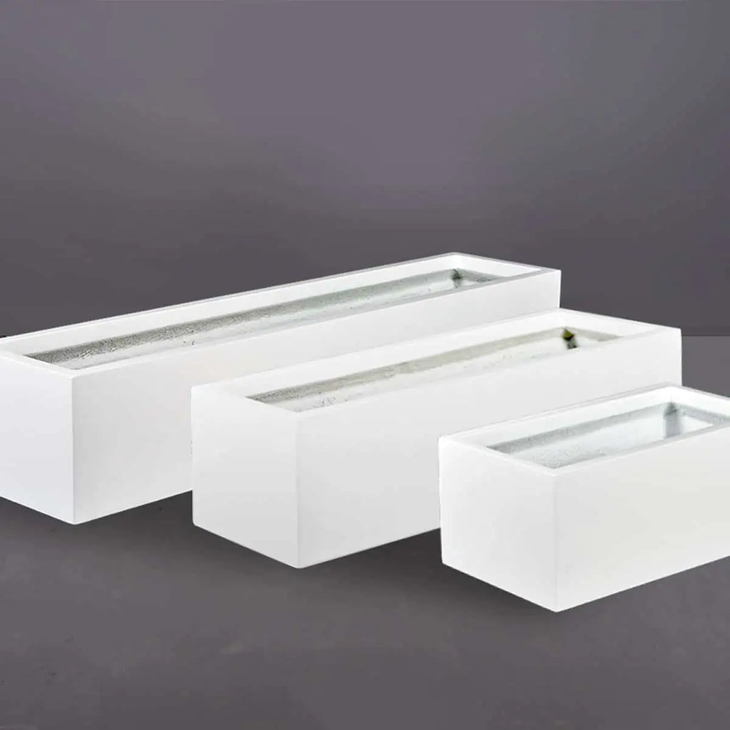 white rectangle planter indoor Buy the Cuba Low Rectangular Planter by Jay Scotts – Planters Etc