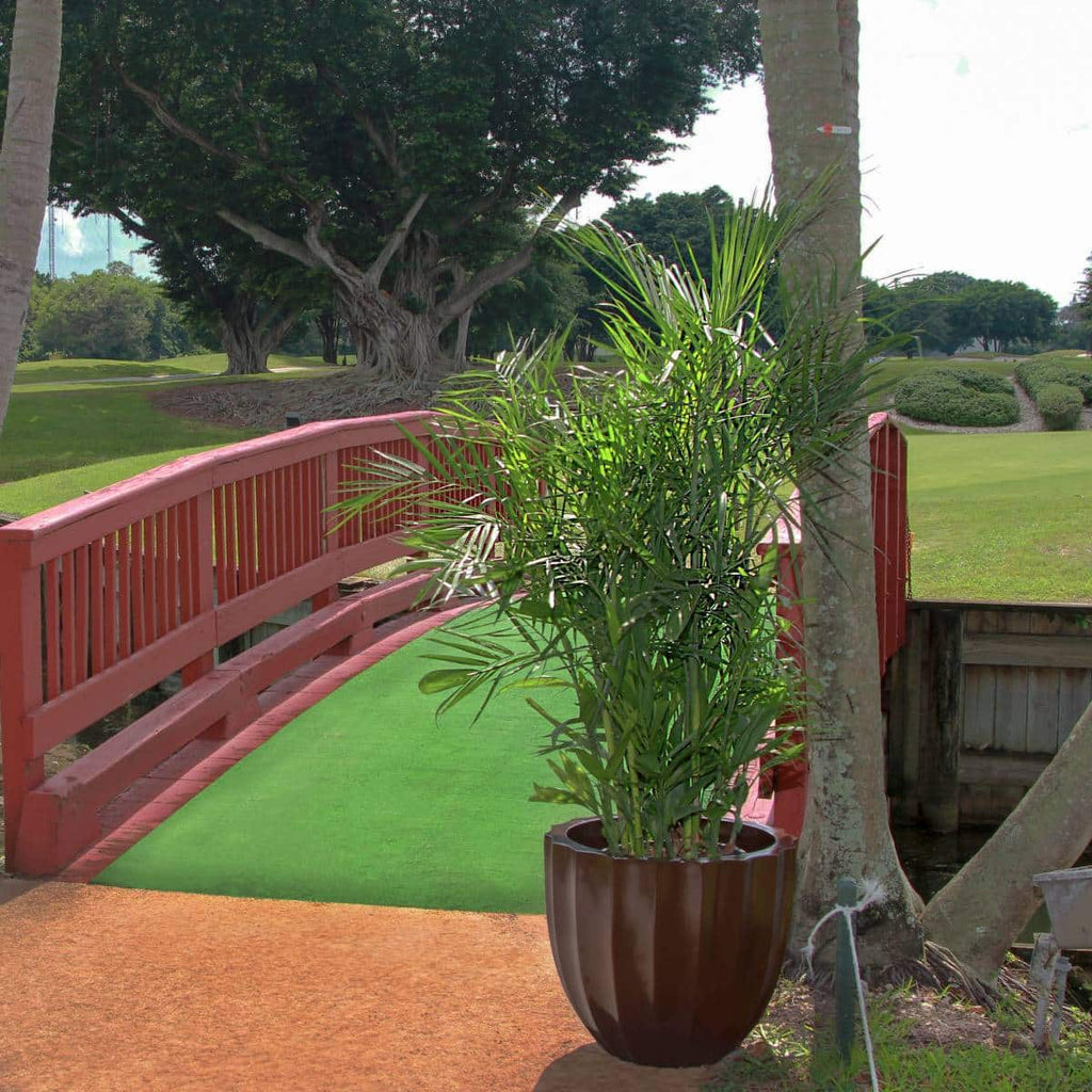 Jardinera redonda acanalada baja de Santa Bárbara