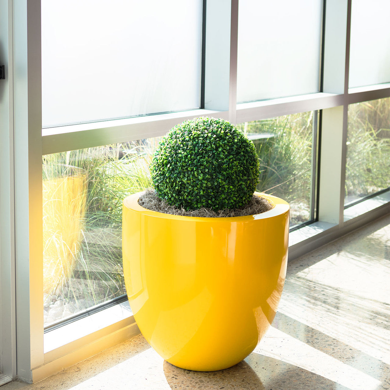 Fiberglass Planters for Nursing Homes: Interior Design Ideas & Mental Health Benefits 5 Alzira Round Tapered Planter Pot 73571