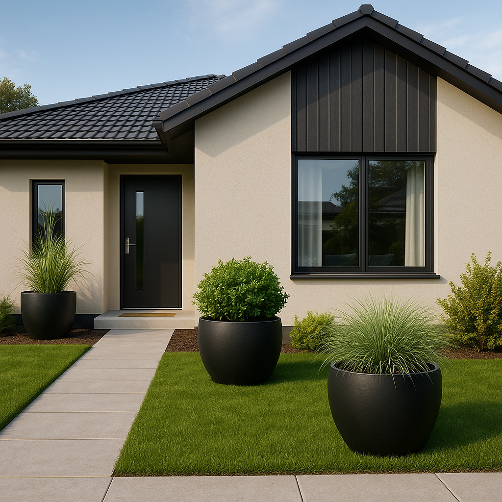 FrontYardBlkPlanters