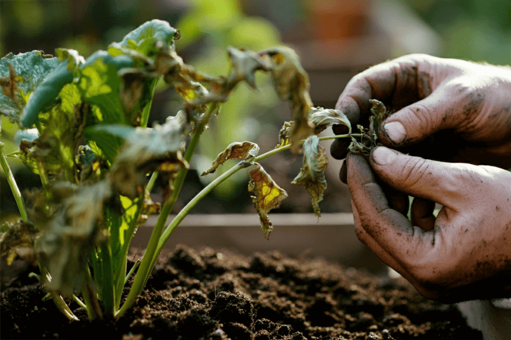 Feng Shui Do 7 Gardener hands dead leaves
