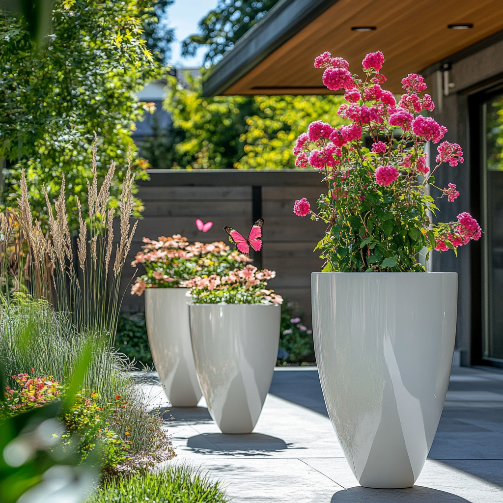 Nectar-Rich Flowers That Attract Butterflies: Create a Pollinator Patio with Planters 2 jay scotts 12776 a beautiful garden with a small real pink bu 15e1f39b 2ccd 4c72 9192 299ef620aa17 0