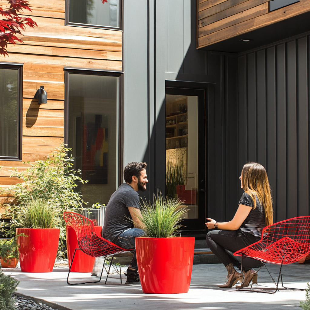 12 Stunning Modern Backyard Ideas (No Grass Needed) 2 Decks add warmth and create distinct zones for lounging and entertaining.