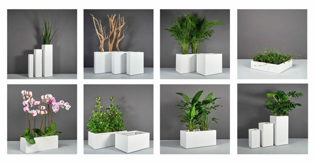 Modern fiberglass planters